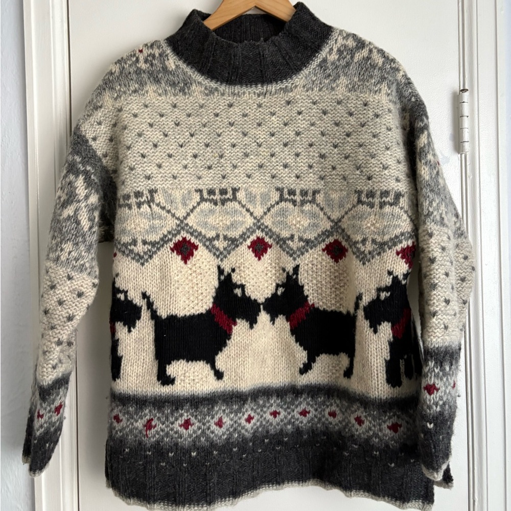 Handknit Metropolitan Scottie Dog Sweater